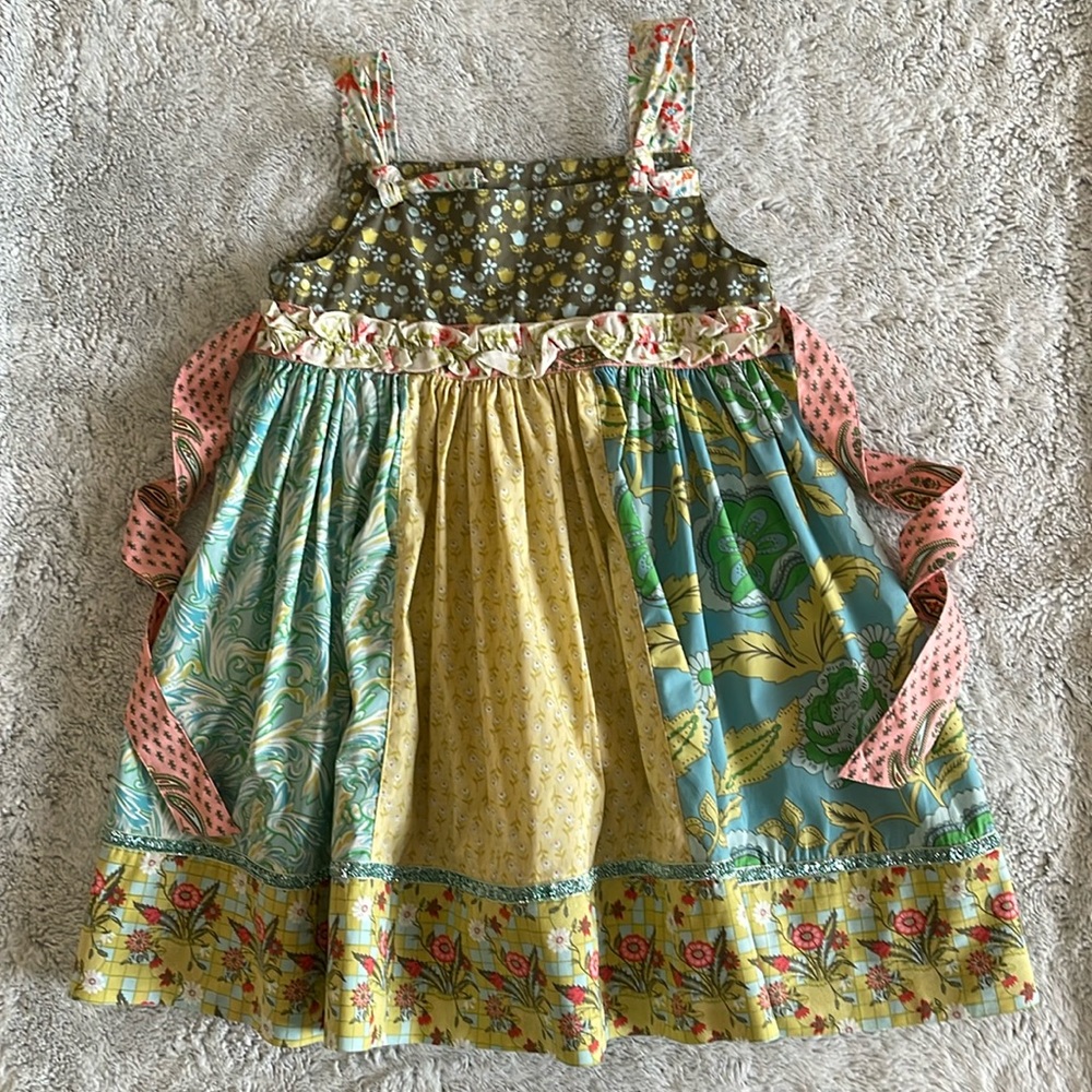 Matilda Jane  Serendipity Knot Dress  SZ 6  
Ruffles 6 Fabrics Shimmer